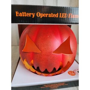 Plastic orange jack o lantern black spotted Halloween home decor prop